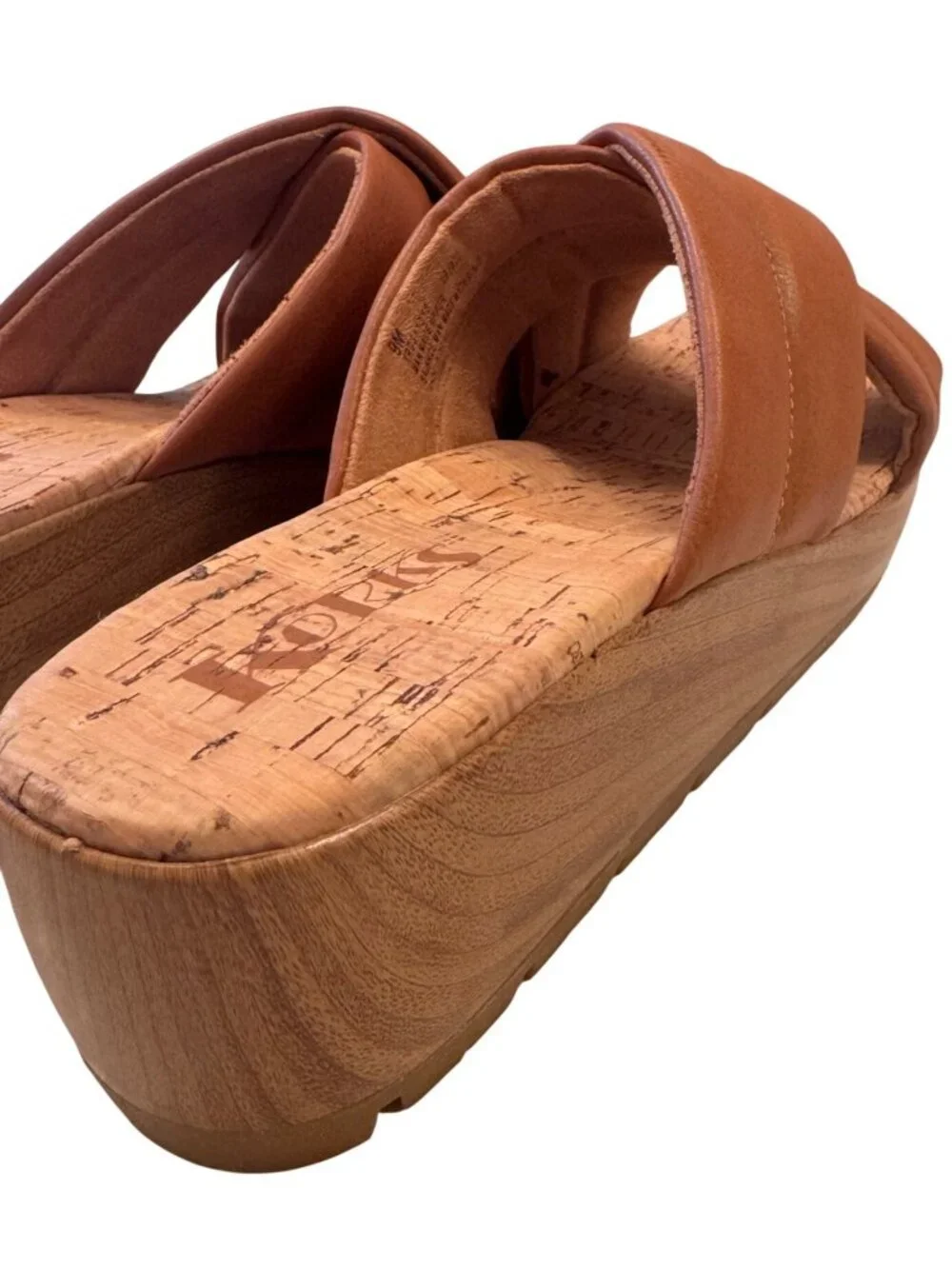 Kork’s Faithe Crossover Size 9 TAN Wedge Cork Sandal NWB Kork Ease